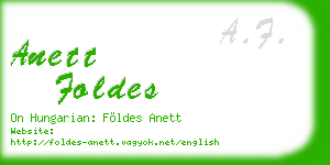 anett foldes business card
